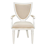 Sirene Creamy Pearl Shield Dining Arm Chair from Michael Amini - Luna Furniture