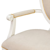 Sirene Creamy Pearl Shield Dining Arm Chair from Michael Amini - Luna Furniture