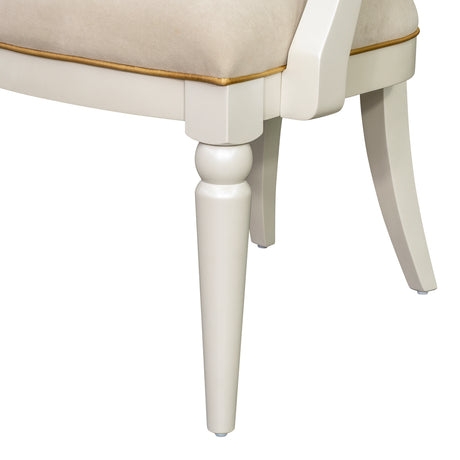 Sirene Creamy Pearl Shield Dining Arm Chair from Michael Amini - Luna Furniture