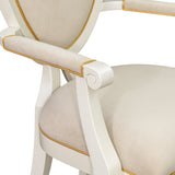 Sirene Creamy Pearl Shield Dining Arm Chair from Michael Amini - Luna Furniture