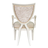 Sirene Creamy Pearl Shield Dining Arm Chair from Michael Amini - Luna Furniture