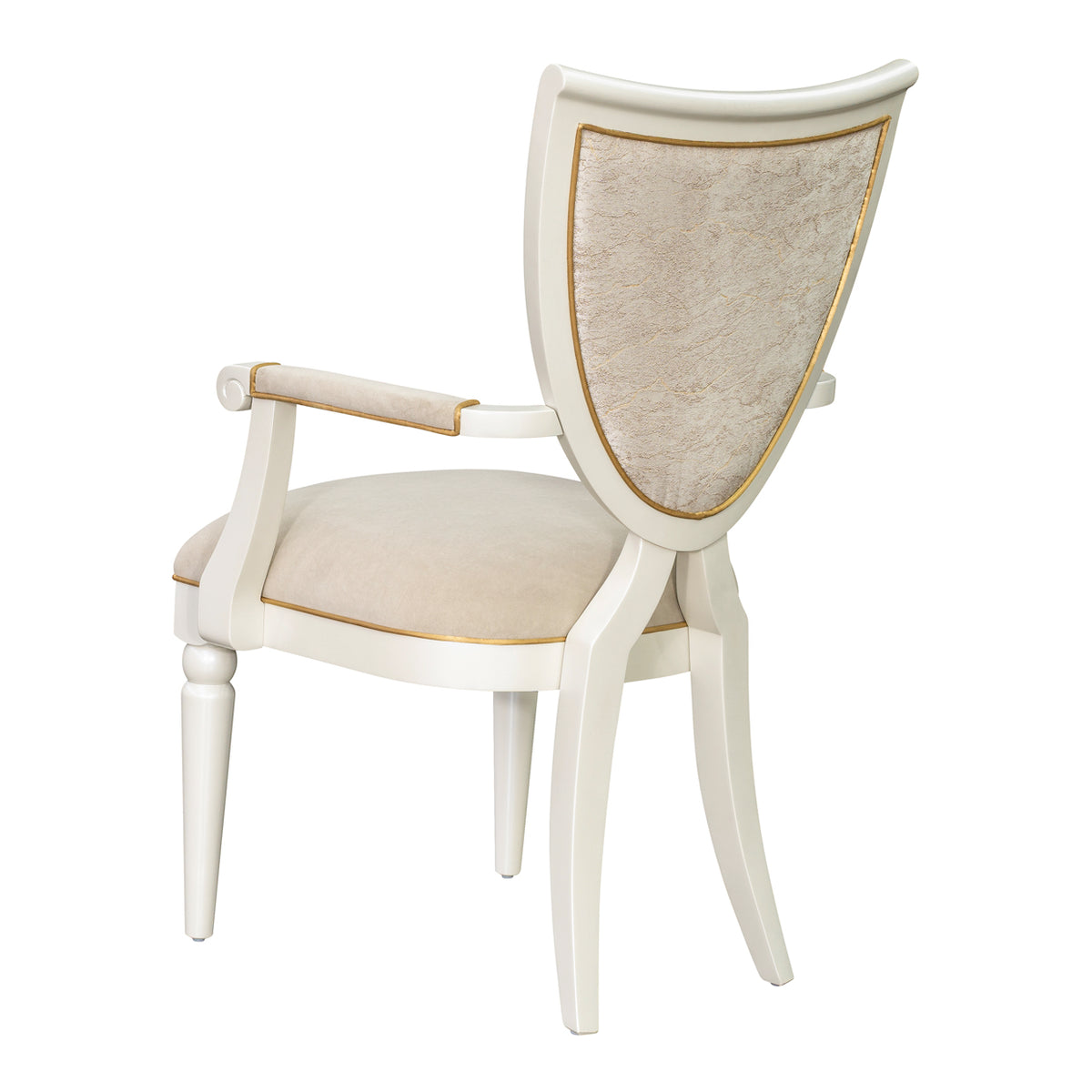 Sirene Creamy Pearl Shield Dining Arm Chair from Michael Amini - Luna Furniture