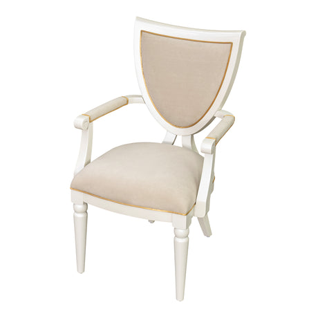 Sirene Creamy Pearl Shield Dining Arm Chair from Michael Amini - Luna Furniture