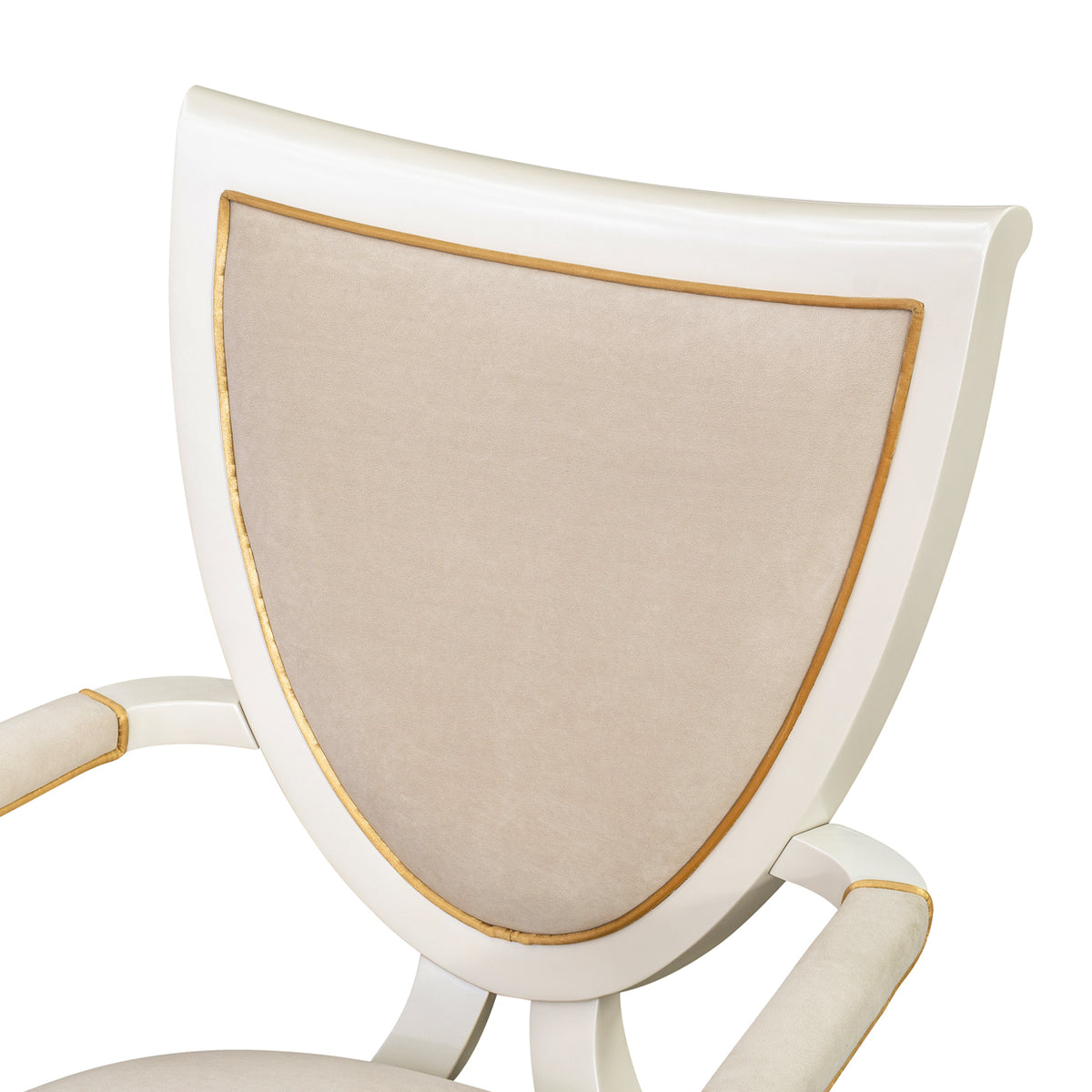 Sirene Creamy Pearl Shield Dining Arm Chair from Michael Amini - Luna Furniture