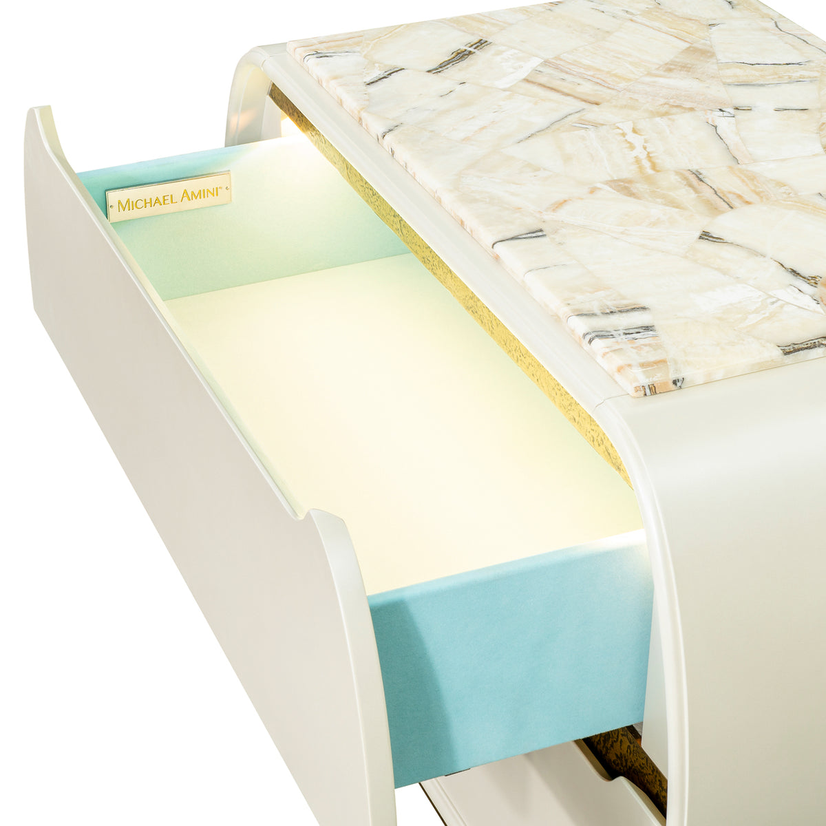Sirene Creamy Pearl Nightstand from Michael Amini - Luna Furniture