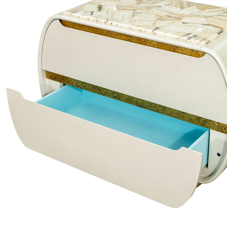 Sirene Creamy Pearl Nightstand from Michael Amini - Luna Furniture
