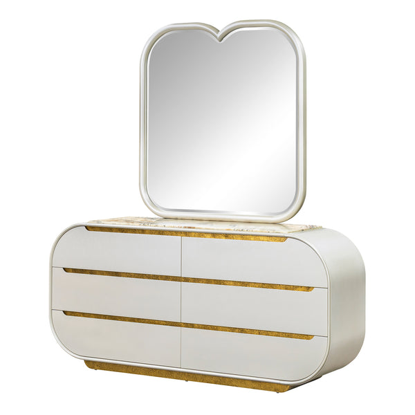 Sirene Creamy Pearl Dresser & Mirror