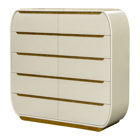 Sirene Creamy Pearl 10-drawer Chest from Michael Amini - Luna Furniture