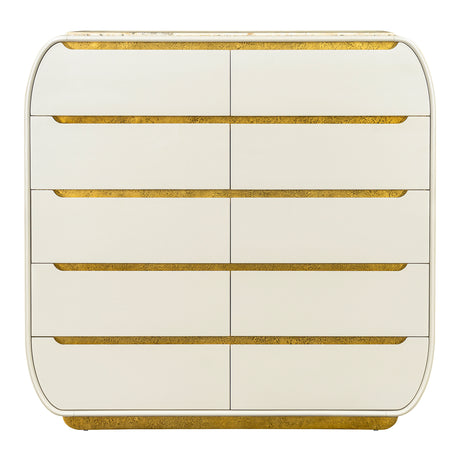 Sirene Creamy Pearl 10-drawer Chest from Michael Amini - Luna Furniture
