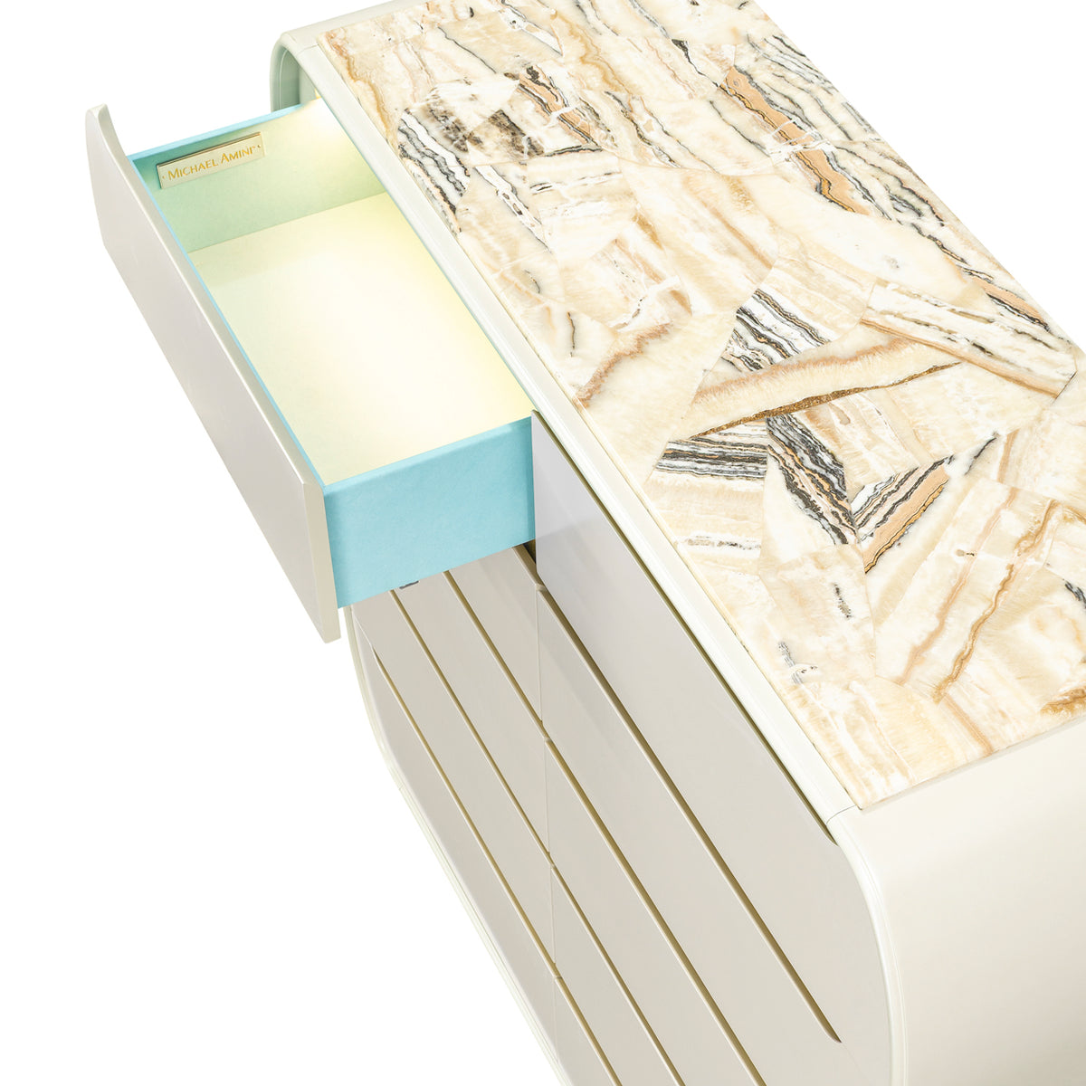 Sirene Creamy Pearl 10-drawer Chest from Michael Amini - Luna Furniture