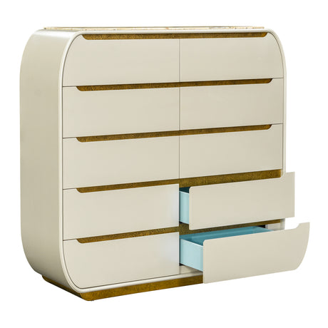 Sirene Creamy Pearl 10-drawer Chest from Michael Amini - Luna Furniture