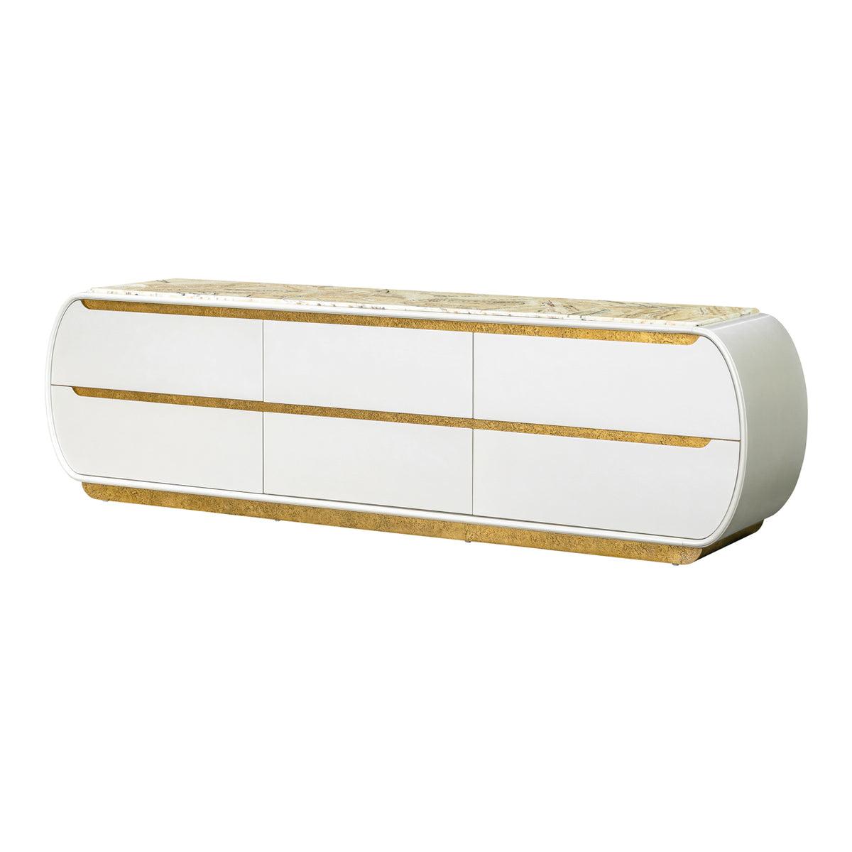 Sirene Creamy Pearl Media Cabinet from Michael Amini - Luna Furniture