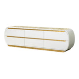 Sirene Creamy Pearl Media Cabinet from Michael Amini - Luna Furniture