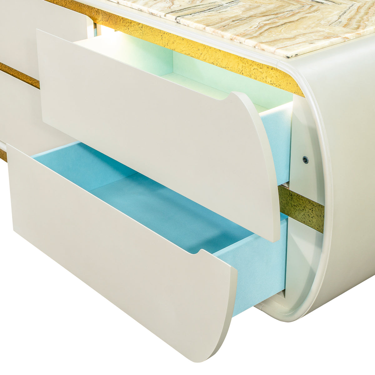 Sirene Creamy Pearl Media Cabinet from Michael Amini - Luna Furniture
