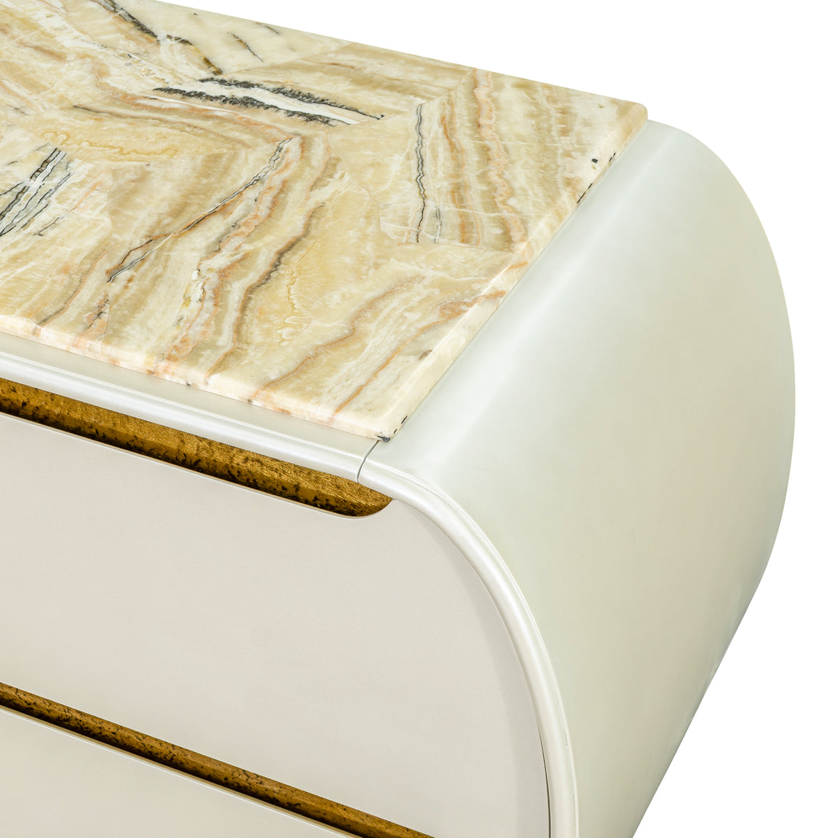 Sirene Creamy Pearl Media Cabinet from Michael Amini - Luna Furniture