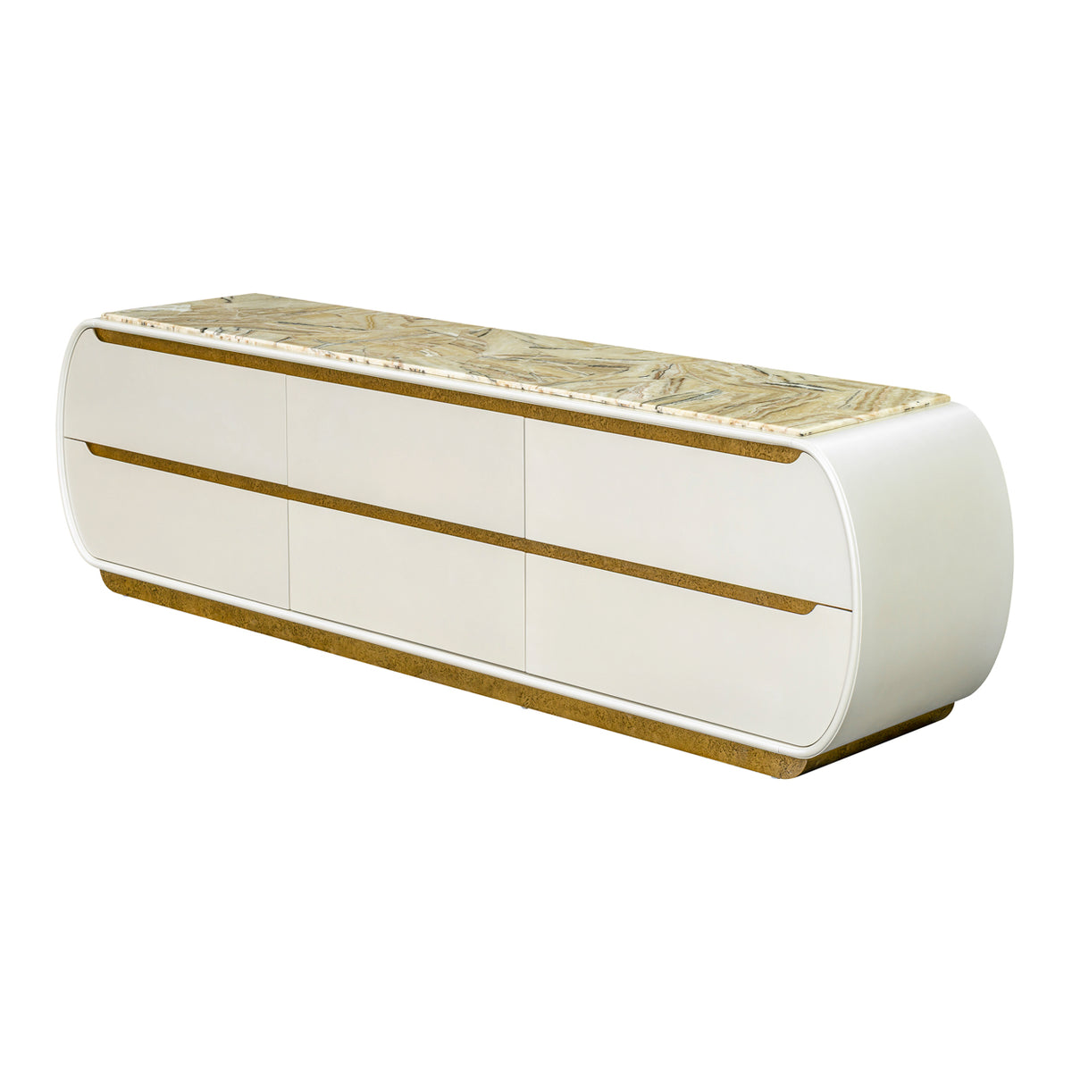 Sirene Creamy Pearl Media Cabinet from Michael Amini - Luna Furniture