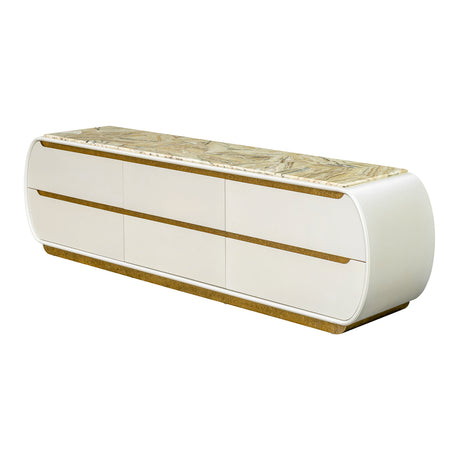 Sirene Creamy Pearl Media Cabinet from Michael Amini - Luna Furniture