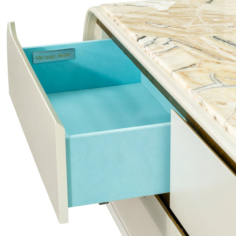 Sirene Creamy Pearl Media Cabinet from Michael Amini - Luna Furniture