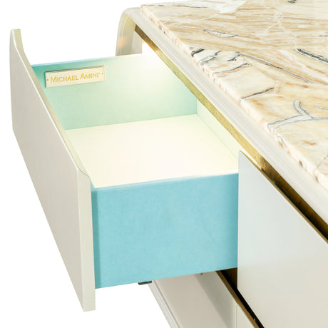 Sirene Creamy Pearl Media Cabinet from Michael Amini - Luna Furniture