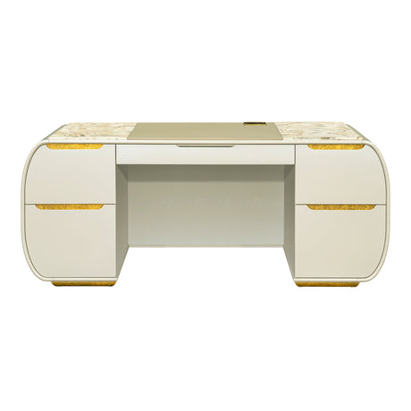 Sirene Creamy Pearl Desk from Michael Amini - Luna Furniture
