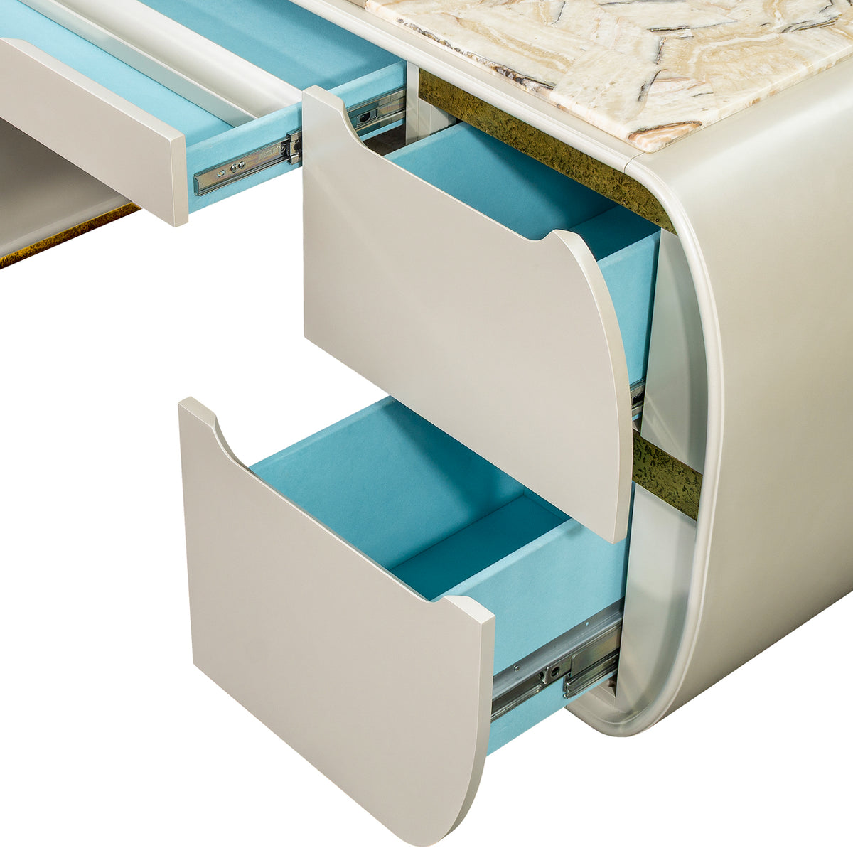 Sirene Creamy Pearl Desk from Michael Amini - Luna Furniture