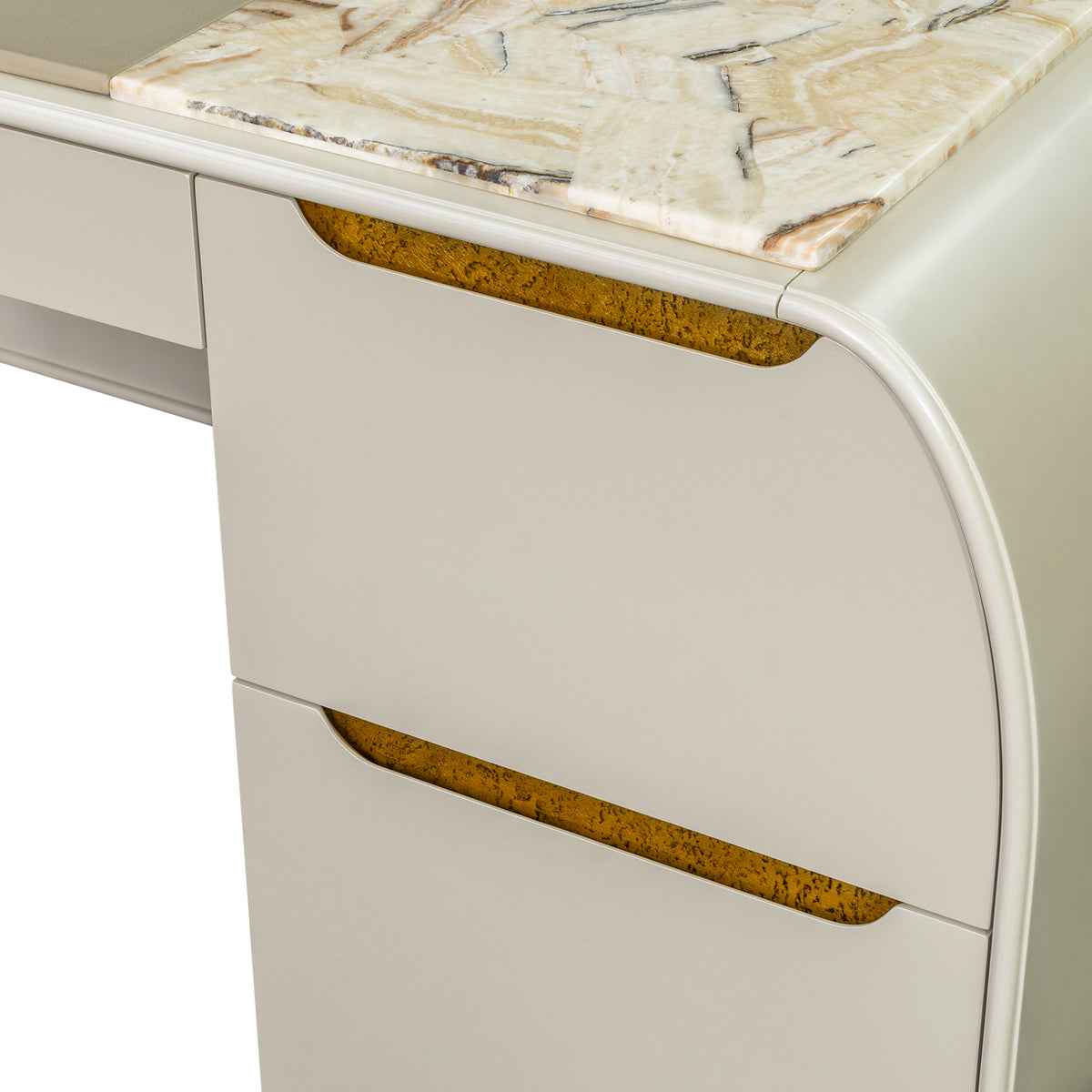 Sirene Creamy Pearl Desk from Michael Amini - Luna Furniture