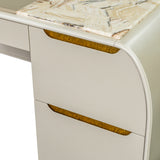Sirene Creamy Pearl Desk from Michael Amini - Luna Furniture
