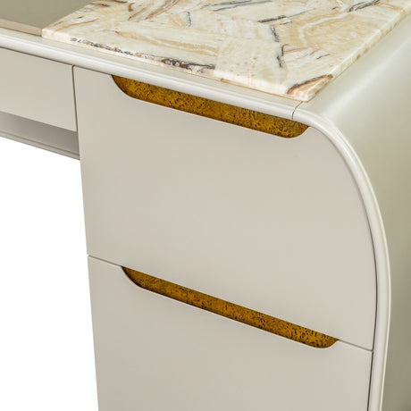 Sirene Creamy Pearl Desk from Michael Amini - Luna Furniture