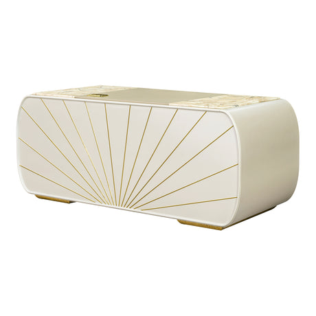 Sirene Creamy Pearl Desk from Michael Amini - Luna Furniture