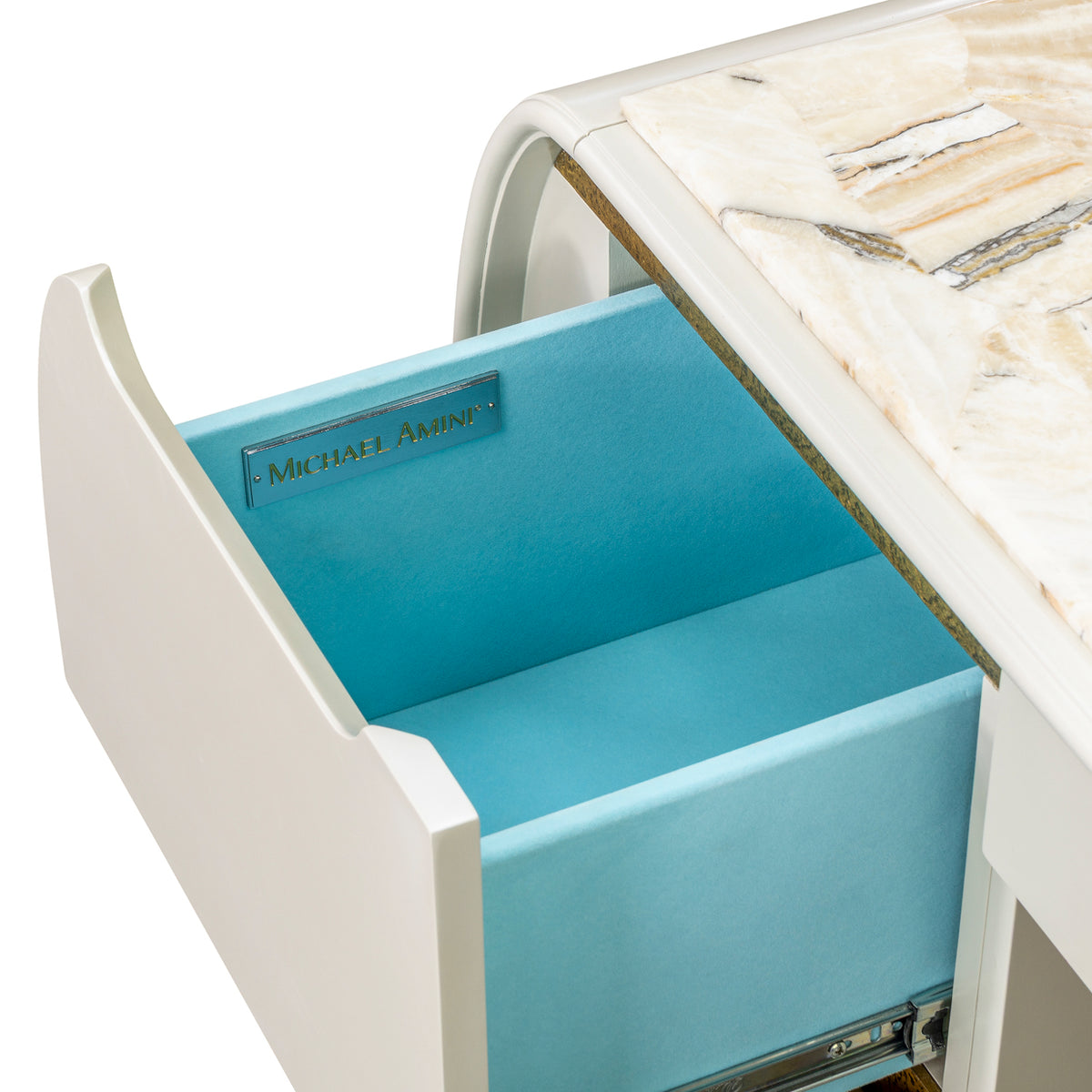 Sirene Creamy Pearl Desk from Michael Amini - Luna Furniture