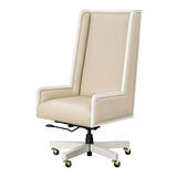 Sirene Creamy Pearl Swivel Desk Chair from Michael Amini - Luna Furniture