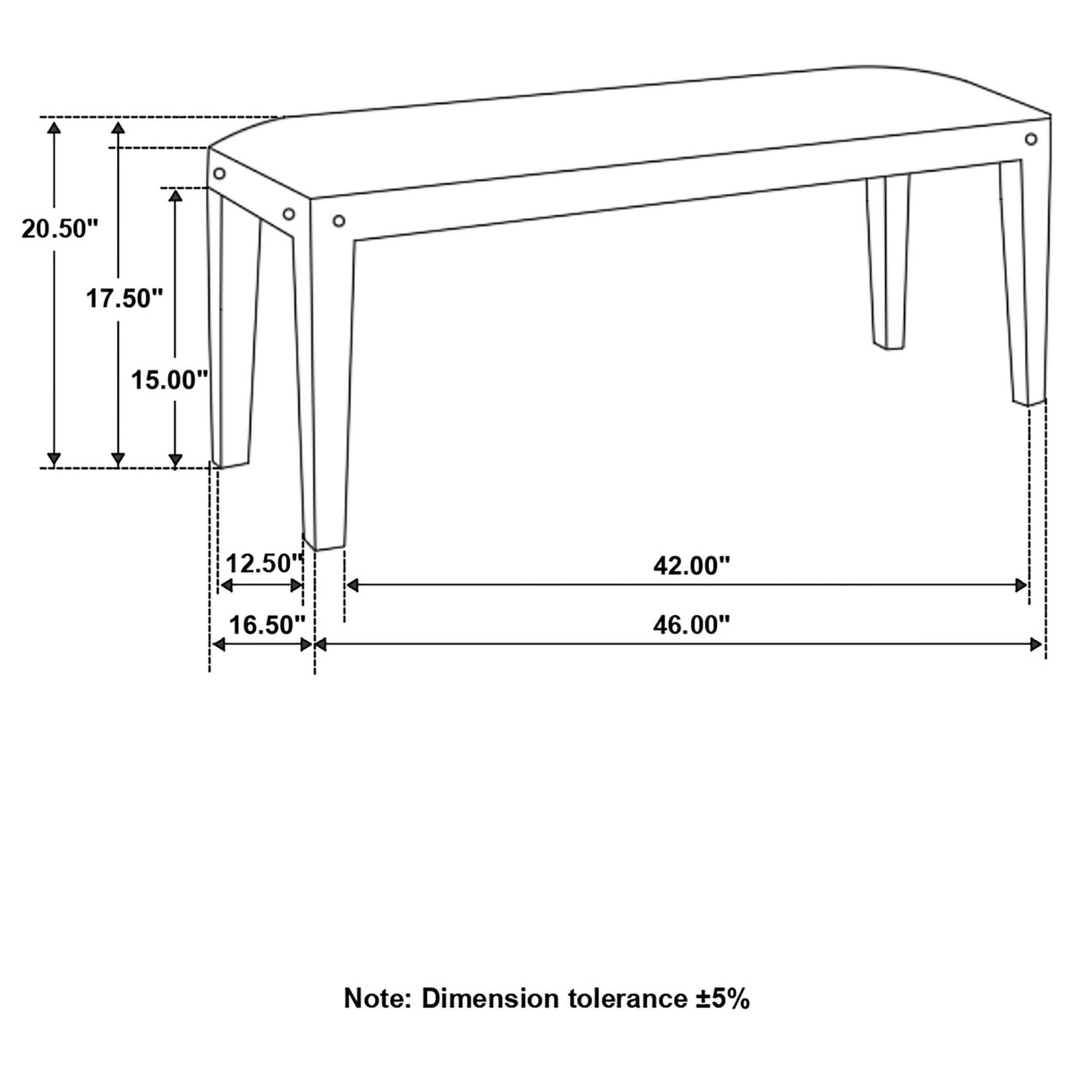 Lamont Natural and Navy Rectangular Upholstered Bench from Coaster - Luna Furniture