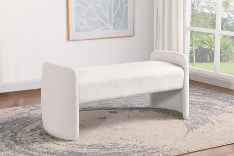 Peoria Ivory Velvet Upholstered Accent Bench from Coaster - Luna Furniture