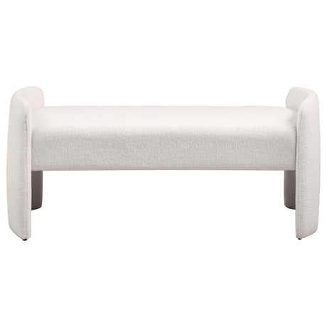 Peoria Ivory Velvet Upholstered Accent Bench from Coaster - Luna Furniture