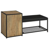 Martino Mango/Black Shoe Storage Entryway Bench with Cabinet from Coaster - Luna Furniture