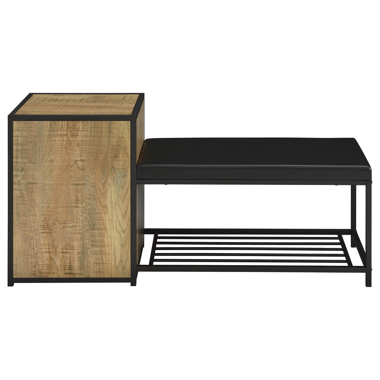 Martino Mango/Black Shoe Storage Entryway Bench with Cabinet from Coaster - Luna Furniture