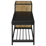 Martino Mango/Black Shoe Storage Entryway Bench with Cabinet from Coaster - Luna Furniture