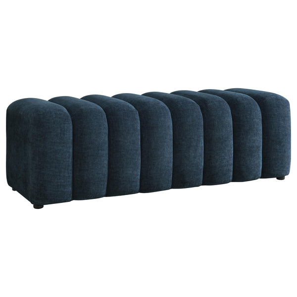 Summer Navy Upholstered Channel Accent Bench