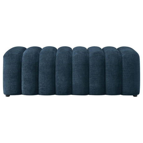 Summer Navy Upholstered Channel Accent Bench from Coaster - Luna Furniture