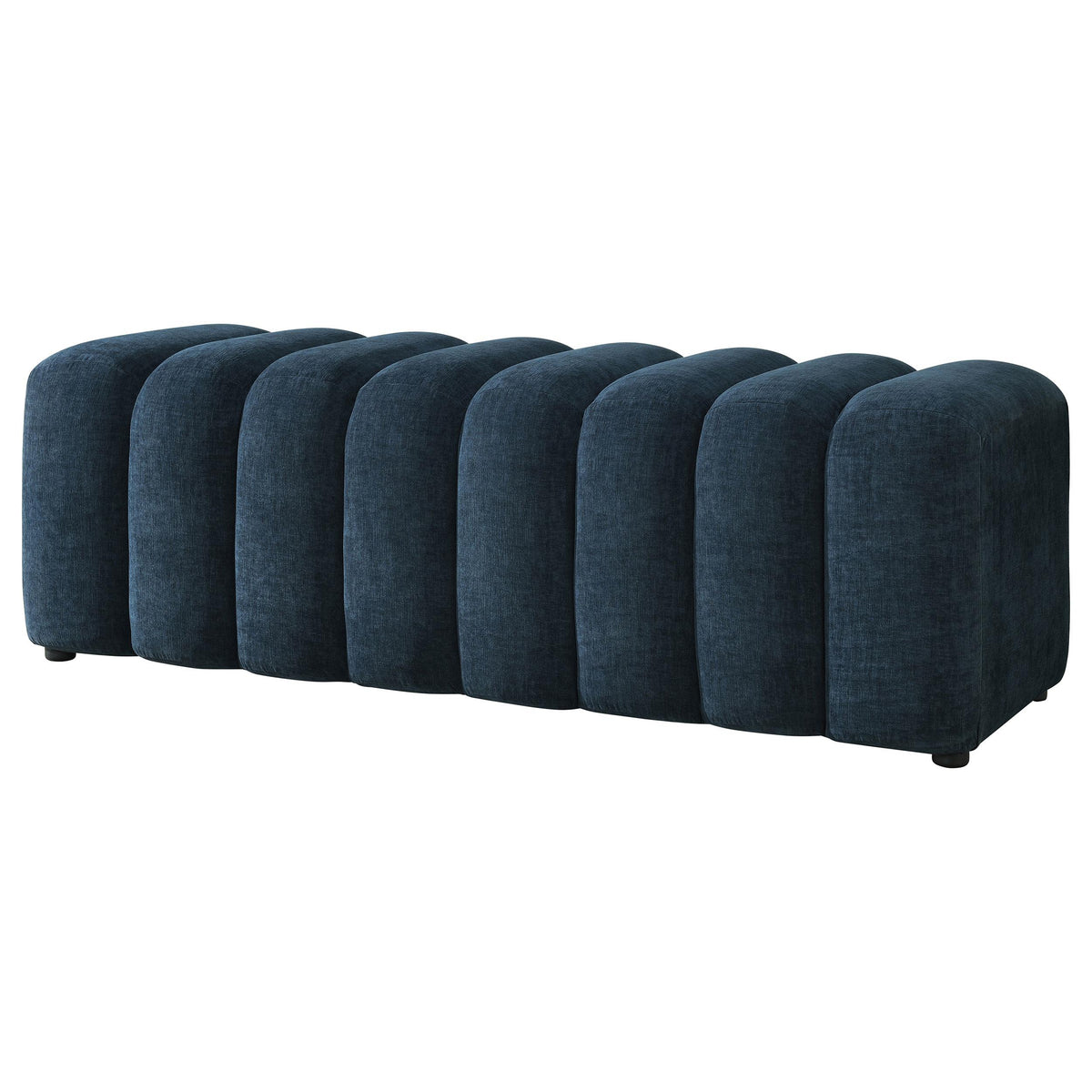 Summer Navy Upholstered Channel Accent Bench from Coaster - Luna Furniture