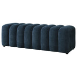 Summer Navy Upholstered Channel Accent Bench from Coaster - Luna Furniture