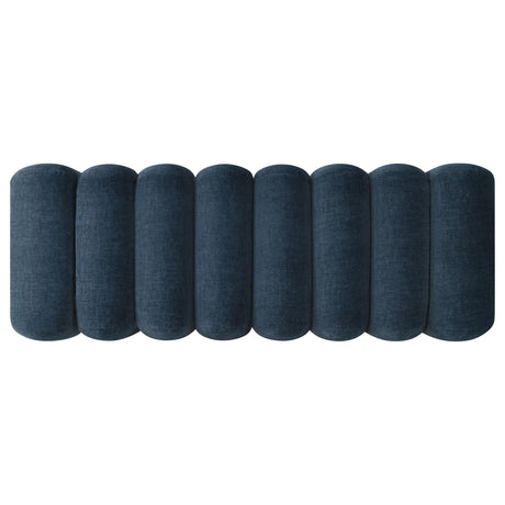 Summer Navy Upholstered Channel Accent Bench from Coaster - Luna Furniture