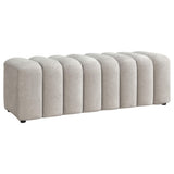 Summer Chenille Upholstered Channel Accent Bench Beige from Coaster - Luna Furniture