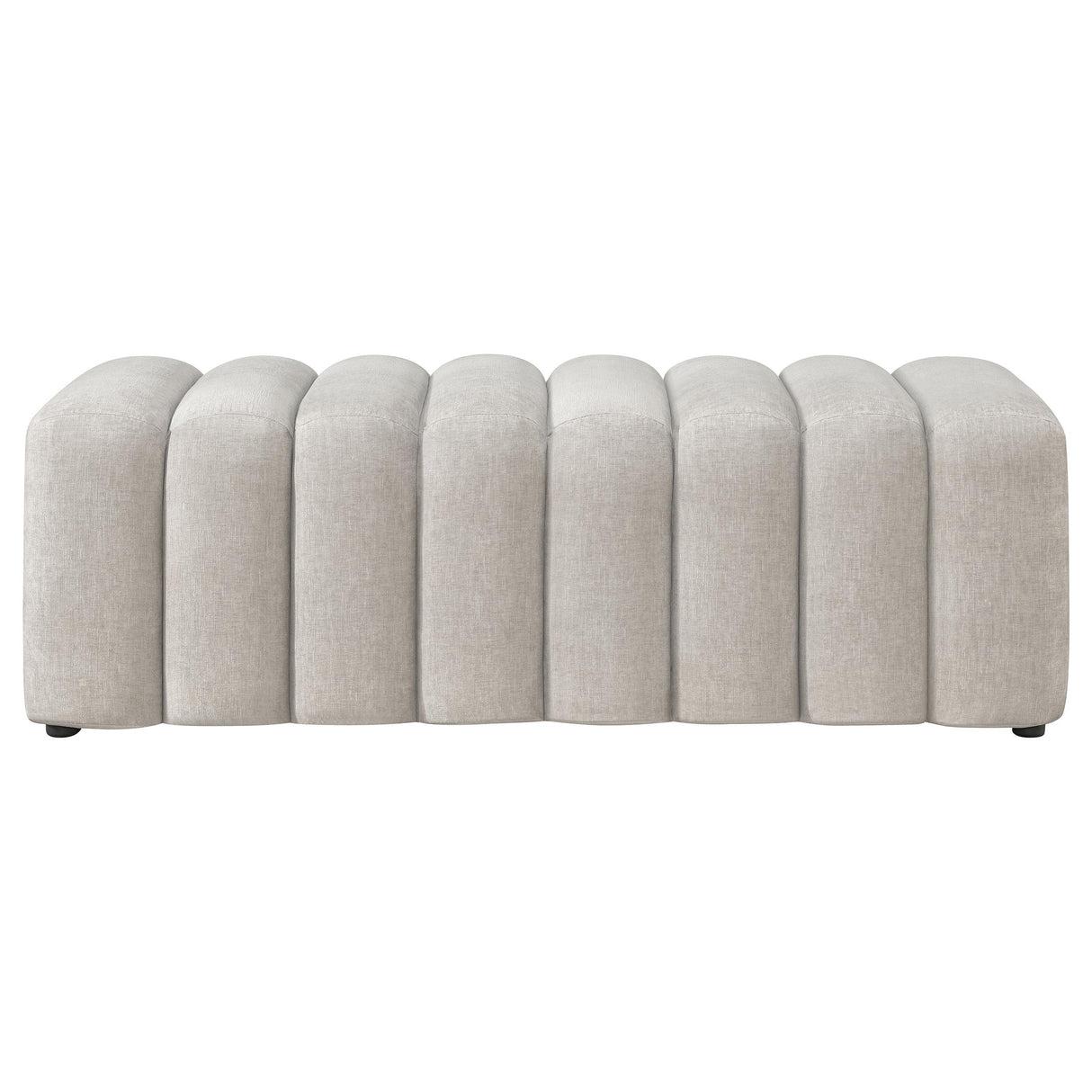 Summer Chenille Upholstered Channel Accent Bench Beige from Coaster - Luna Furniture