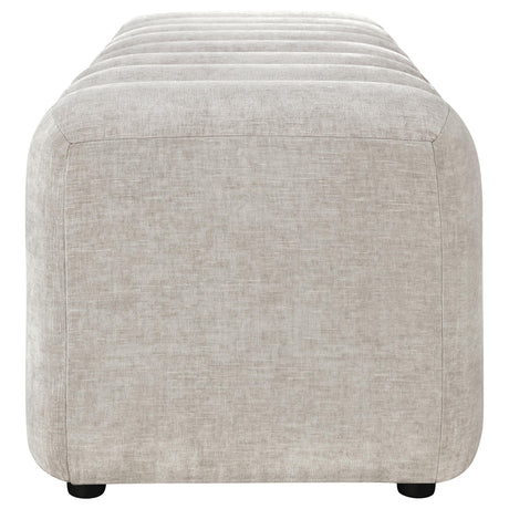 Summer Beige Chenille Upholstered Channel Accent Bench from Coaster - Luna Furniture