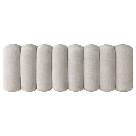 Summer Beige Chenille Upholstered Channel Accent Bench from Coaster - Luna Furniture