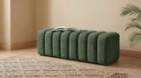 Summer Green Chenille Upholstered Channel Accent Bench from Coaster - Luna Furniture