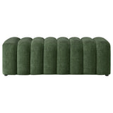 Summer Green Chenille Upholstered Channel Accent Bench from Coaster - Luna Furniture