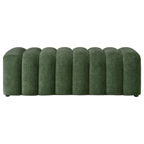 Summer Green Chenille Upholstered Channel Accent Bench from Coaster - Luna Furniture