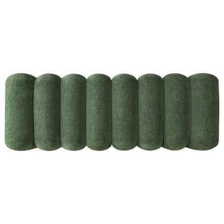 Summer Green Chenille Upholstered Channel Accent Bench from Coaster - Luna Furniture